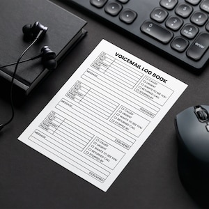 Daily Call Log , Phone Message Log Template, Phone Call Message Log Printable, Voicemail Tracker, voicemail notebook, KDP tested,