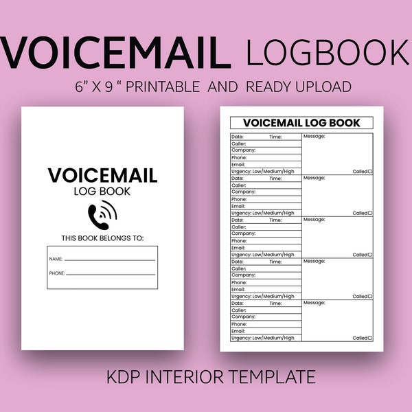 Voicemail log notebook etsy