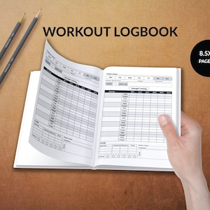 Workout Log Planner Printable, Fitness Journal ,Daily Workout Log, Workout Log Book For KDP, KDP Template No Bleed 8.5&quot;X11&quot;