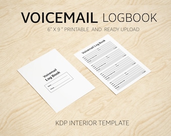 Voicemail log book, Phone call tracker, Voicemail notebook, Printable, Voicemail log, Voicemail template, KDP tested