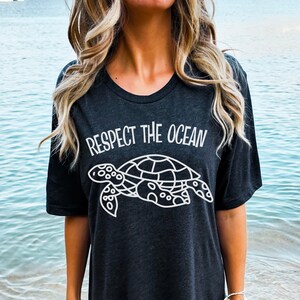 Respect The Ocean Shirt, Vintage Save The Ocean T-Shirt, Eco-Friendly Gift, Respect Locals Chloting, Summer Vacation Shirt, Beach Shirts