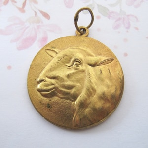 Vintage SHEEP Belgian Art Medal, Agriculture award Ram Ewe Lamb, made in Belgium circa 1960