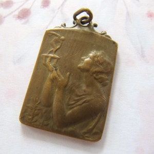 Vintage 1954 French athletic Basketball medal pendant Bronze, Le Soir Sports Award Medallion Belgium, Coupe de Belgique 1954 Basketball Cup