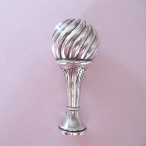 Unieke lakzegelstempel massief zilver, Franse vintage bol bolvormig 800 zilveren lakzegelstempel, gemaakt in Frankrijk, jaren 1910, jaren 1920 art deco