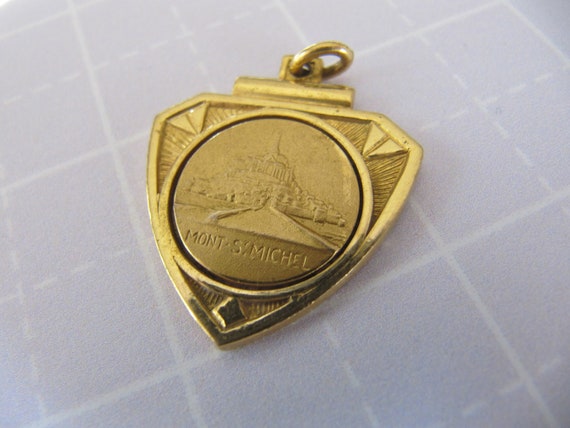 Vintage French Medal Pendant St Michael's Mount 1… - image 4