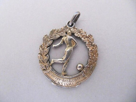 1920s vermeil silver athletic sports medal, Vinta… - image 1