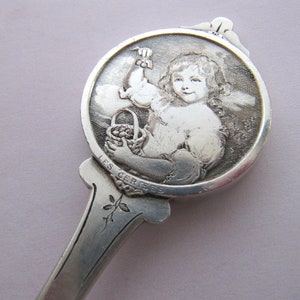 Vintage dubbelzijdige lakzegelstempel, Franse dubbelzijdige stempel voor zegellak, verzilverd brons begin 1900 belichaming van art nouveau-tijdperk