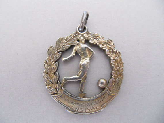 1920s vermeil silver athletic sports medal, Vinta… - image 5