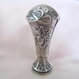 Wax seal stamp Solid Silver Art Nouveau French, Dimensional Floral design Sealing Stamp Made in France early 1900&#39;s, Boars Head 800 silver