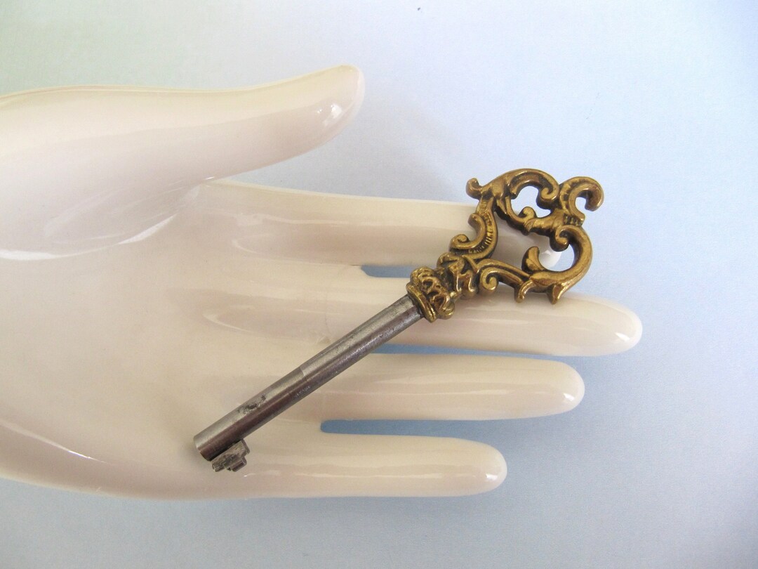 Ornate Vintage Brass Skeleton Key French Armoire Etsy
