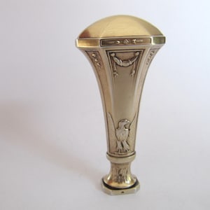 Franse lakzegelstempel met ontwerp van adelaar en slingers, vintage art nouveau verguld massief zilver verzamelobject lakzegelstempels Frankrijk
