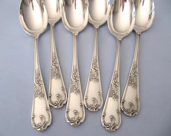 【ANTIKO】 薔薇のクリームスプーン / シュガースプーン【純銀】 ANTIKO 800 (80%) シルバー彫刻ローズフラワーハンドルコーヒーまたは