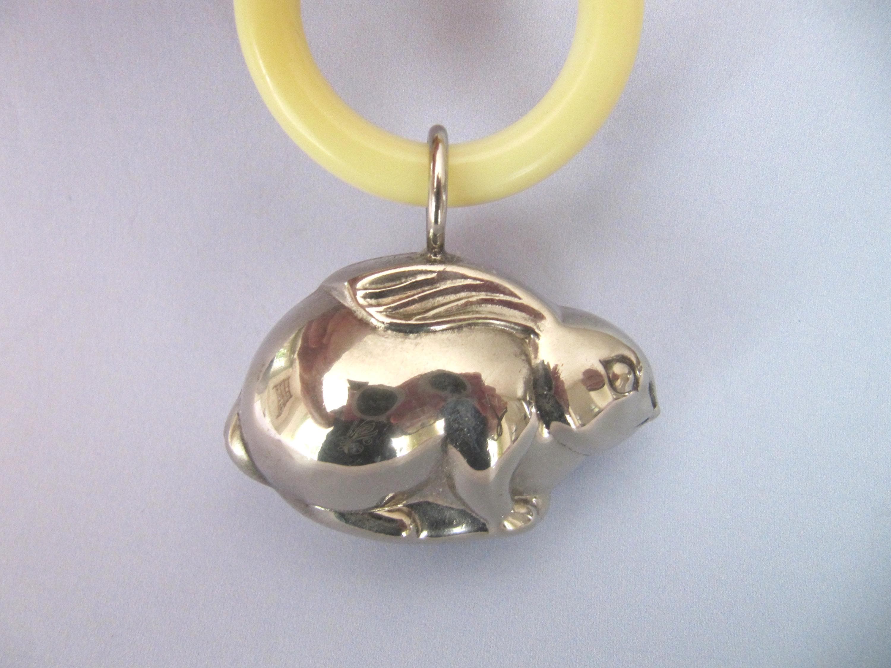 Vintage Silver Rabbit Rattle - Etsy