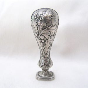 Cachet de cire en argent massif Art nouveau français, joli motif gui, cachet de cachet fabriqué en France au début des années 1900, cadeau spécial femme