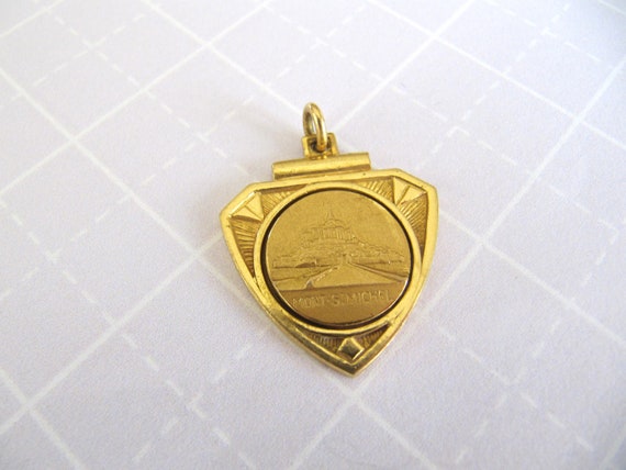 Vintage French Medal Pendant St Michael's Mount 1… - image 2