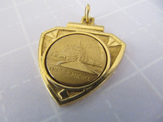 Vintage French Medal Pendant St Michael's Mount 1… - image 6