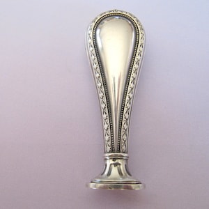 Franse lakzegelstempel massief zilver voor zegellak, verzamelobject antiek tot vintage art deco circa 1920, keurmerk berenkop, monogram CG?