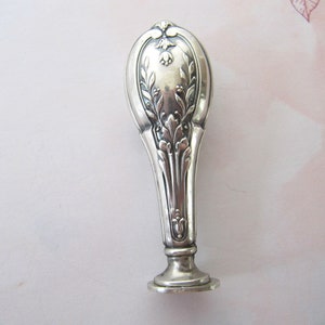 Franse Lakzegel Stempel EMPIRE Massief Zilver Antiek tot Vintage, Zwijnenkop kenmerk 800 zilveren Art Nouveau, Monogram R.B.