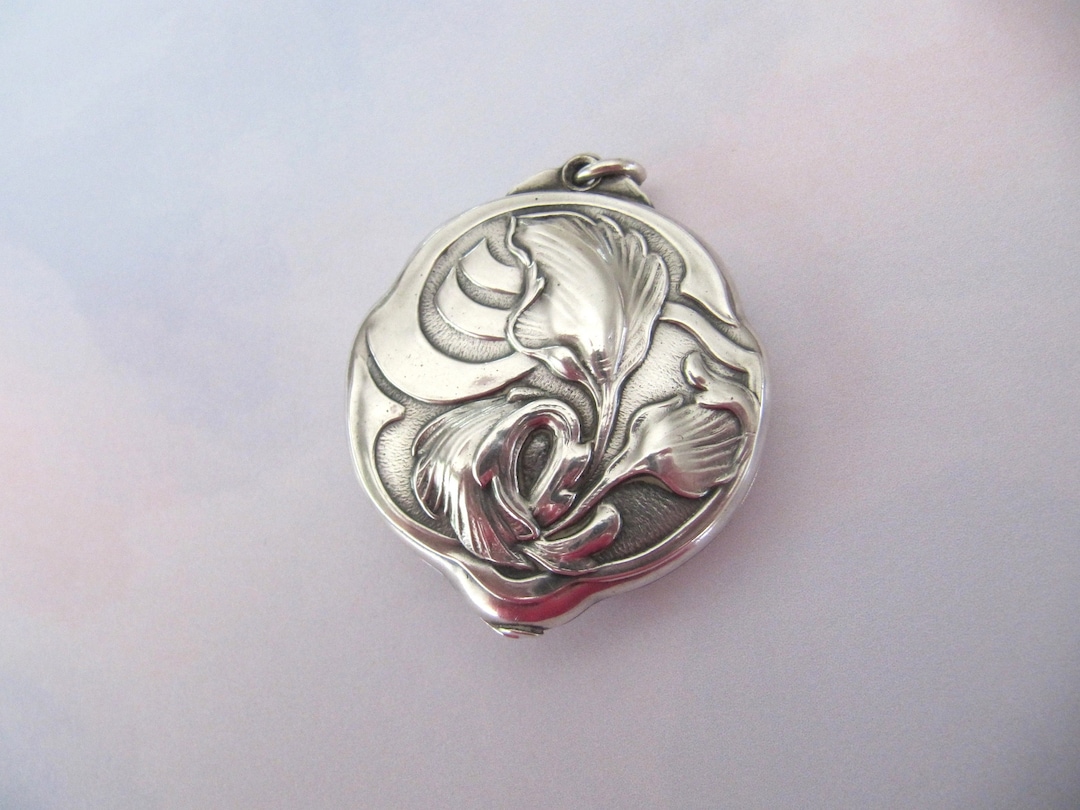 Art Nouveau Mirror Slide Locket Pendant Antique to Vintage Sliding ...