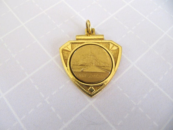 Vintage French Medal Pendant St Michael's Mount 1… - image 1
