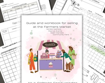 Event Day Templates, guide and workbook for selling at the Farmers Market as a Cottage Food Vendor, Digital Download, Templates