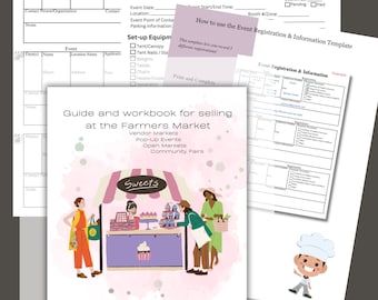 Event Registration and Checklist Template, guide and worksheet to sell at the Farmers Market as a Cottage Food Vendor, Digital Download
