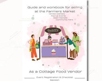 Guide and workbook for selling at the Farmers Market as a Cottage Food Vendor, Event Registration and Checklist Section, Digital Download