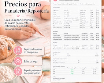 Calculadora de Precios para Repostería + Reporte Imprimible, Calculadora Online para Panadería y Repostería