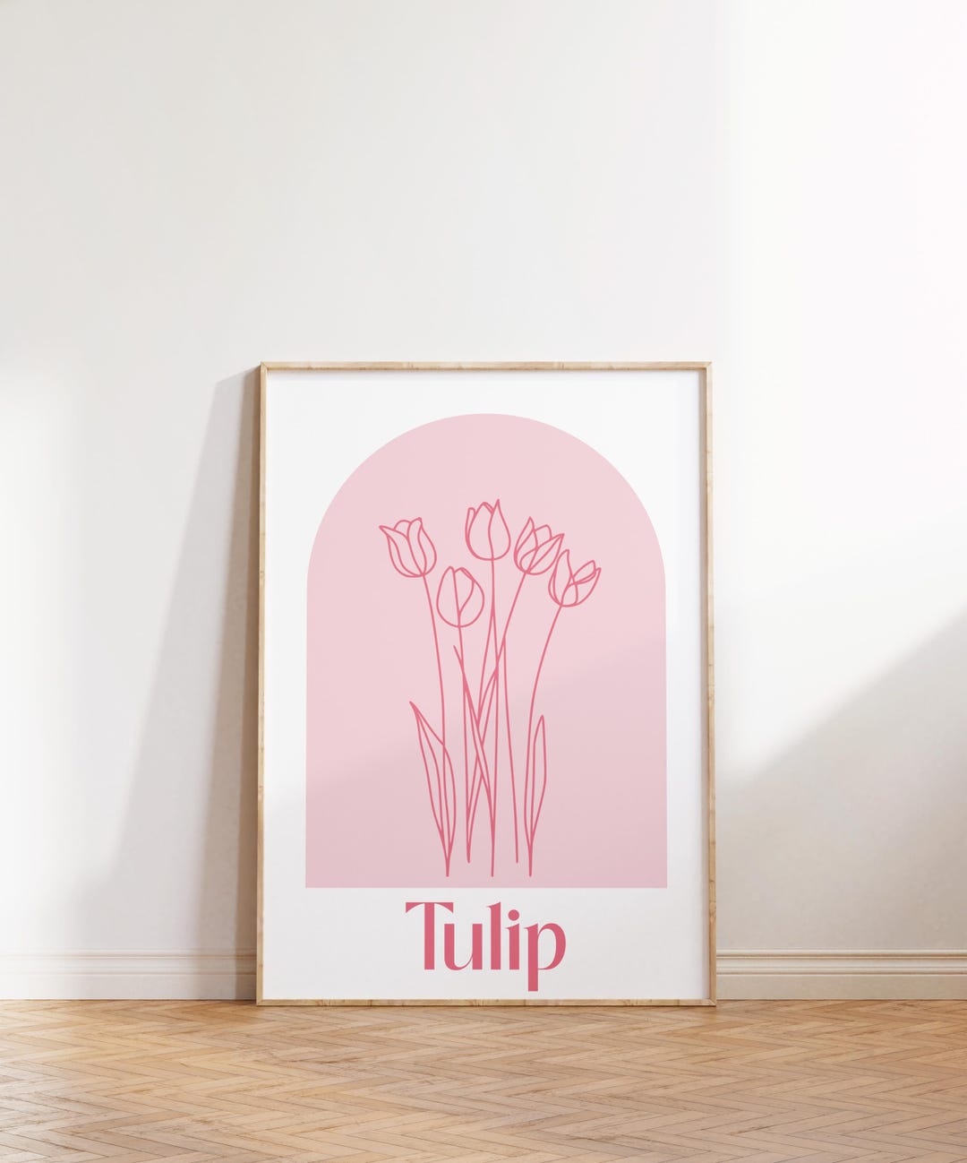 Tulip Wall Art – Minimalist Floral Print, Pink Botanical Poster, Spring ...