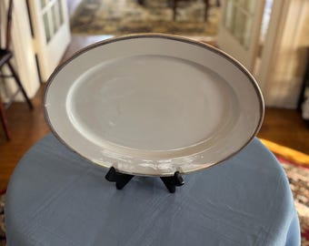 H&C Heinrich HC726 RARE White and Black Key with Gold Detail 1930’s Large Platter