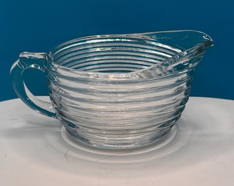 Vintage Anchor Hocking Manhattan Art Deco Ribbed Glass Creamer