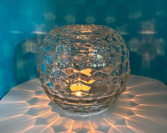 Vintage HOMCO Cubist Clear Glass 2-Piece Fairy Light