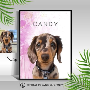 Custom Pet Portraits Using Pet Photo Personalized Digital Dog Portraits Cat Portraits Custom Dog Portraits Custom Pet Art Pet Drawing, Gift