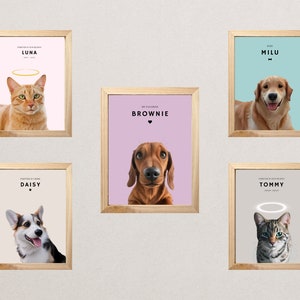 Personalized Pet Portrait | Cat & Dog Portrait From Photo | Pet Cartoon Style | Custom Cat Gift | Digital Download, Printable, Gift