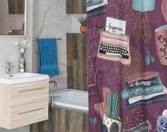 Purple Book Lover's Shower Curtain