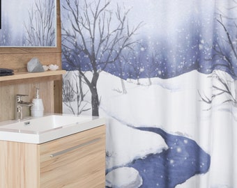 Winter River Shower Curtain