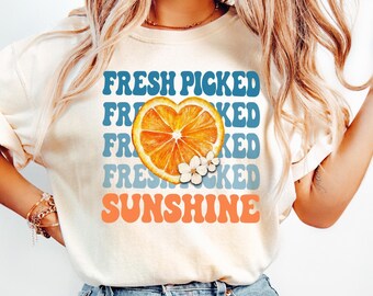 Vintage Orange Heart T-Shirt: Retro Sunshine Comfort Colors Tee