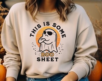 BOO SHEET Halloween Sweatshirt, Funny Ghost, Halloween Shirt, Gift for Her, Gift for him, Fall Shirt, Crewneck, Oversized, Plus Size Options