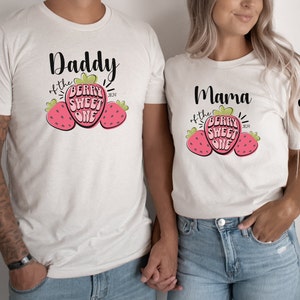 Berry First Birthday, Family Matching, Strawberry, Birthday Theme, 1st Birthday Outfit, First Birthday Shirt, Berry Sweet one, Birthday girl