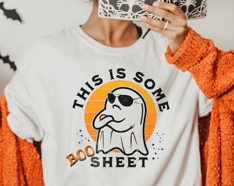 BOO SHEET Halloween TShirt, Funny Ghost, Halloween Shirt, Gift for Her, Gift for him, Fall Tee, Halloween Party,  Spooky Shirt, Oversized