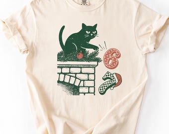 67 Christmas Cat Shirt, Six Seven Hoodie, Retro Christmas Crewneck, Comfort Colors Tshirt, Holiday Sweatshirt, Funny Cat Lover Gift