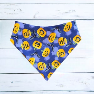 Halloween Dog Bandana, pumpkin Bandana with snaps