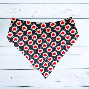 Valentine’s Day Dog Bandana , Reversible and adjustable with snaps