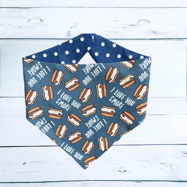 Funny Dog Bandana, Camping Bandana , Scarf for Dogs, I love you s’more, adventure bandana