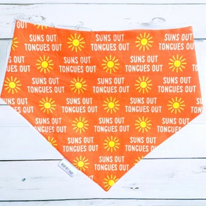 Dog Bandana, Adjustable Funny Bandana for puppies with snaps, Summer Bandana For Dogs, Suns Out Tongues Out