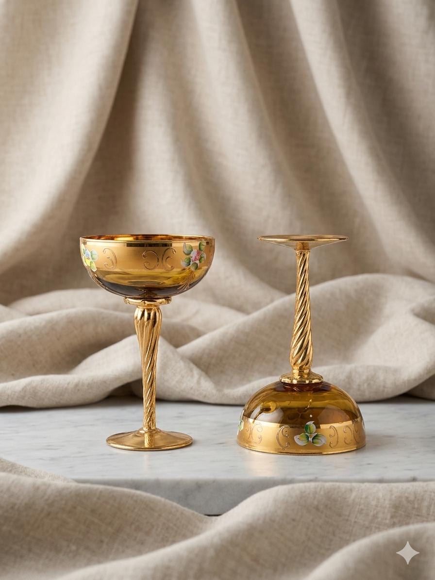 Murano champagne glasses - Etsy 日本
