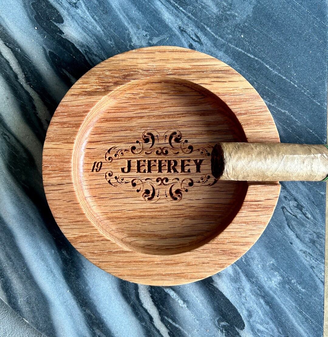 Wood Cigar Ashtray, Personalized Ashtray, Custom Cigar Ashtray