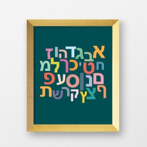 Hebrew Alef Bet Poster Printable | Hebrew School Printables | Jewish Learning | INSTANT DOWNLOAD
