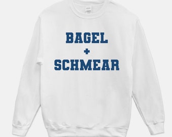 Bagel + Schmear Blue Unisex Crew Neck Sweatshirt