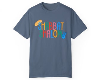 Shabbat Shalom Hand-Drawn Unisex Comfort Colors T-shirt